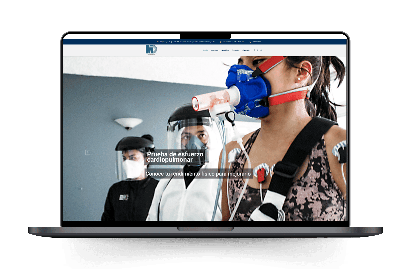 Mockup del sitio de AtleticaMD