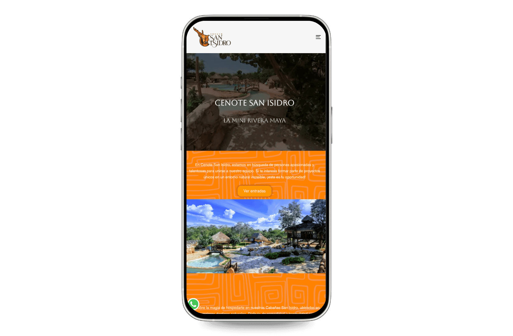 Mockup del sitio de Cenotes San Isidro