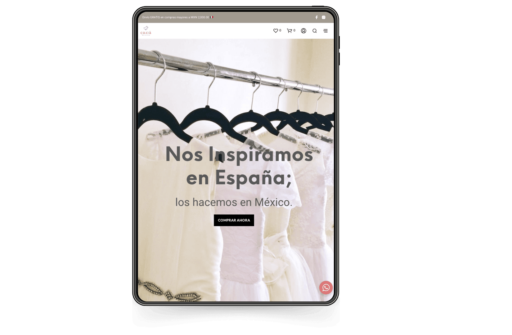 Mockup del sitio de Cucubecerra