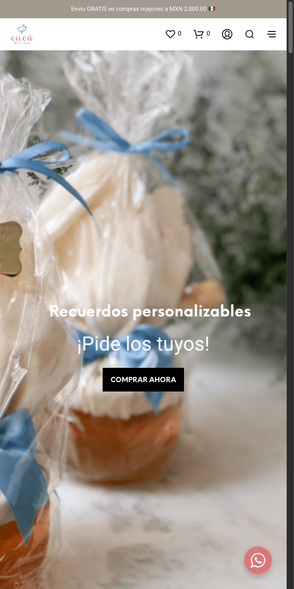 Sitio web de Cucubecerra en celular