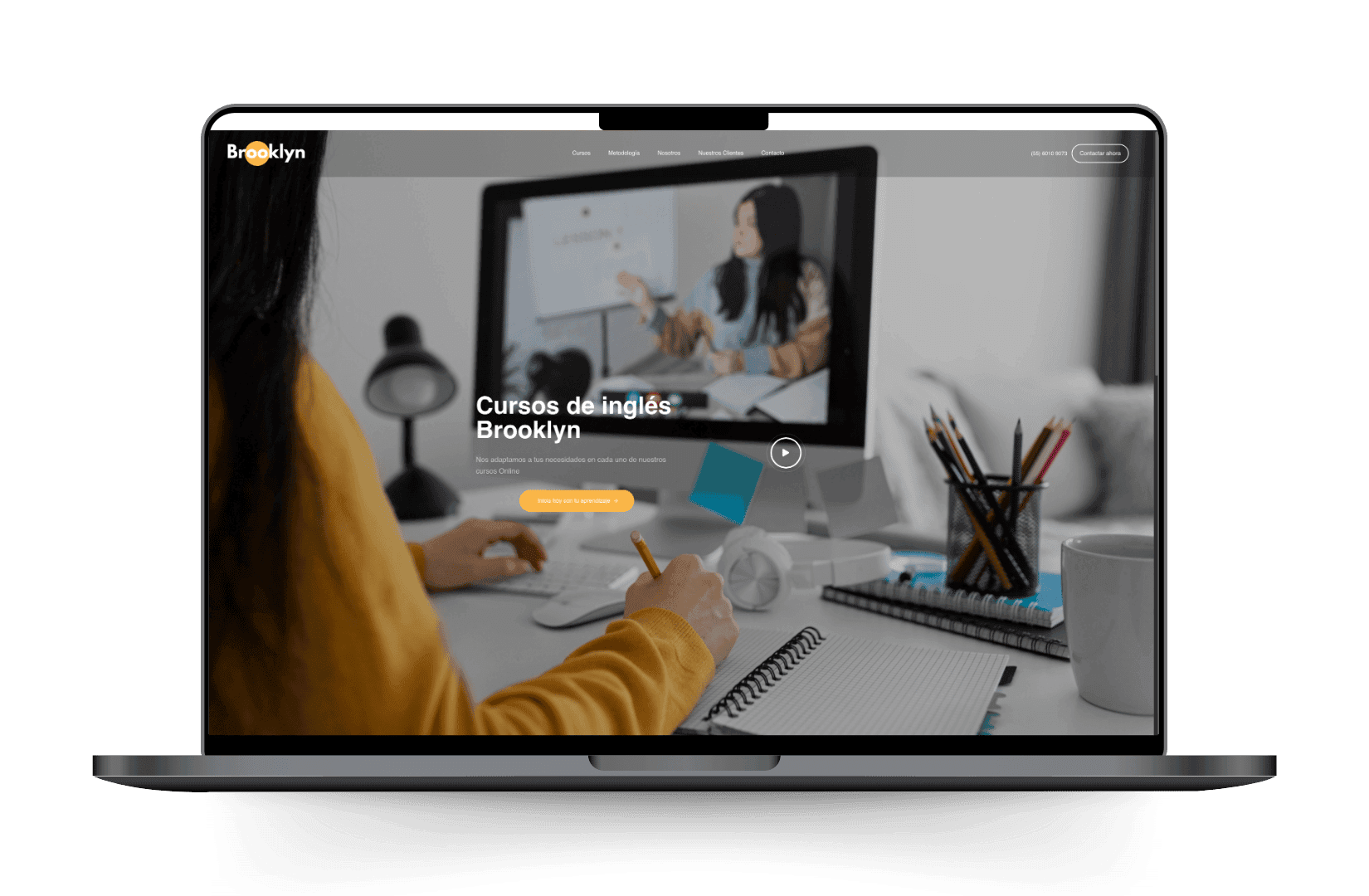 Mockup del sitio de Cursos de Inglés Brooklyn