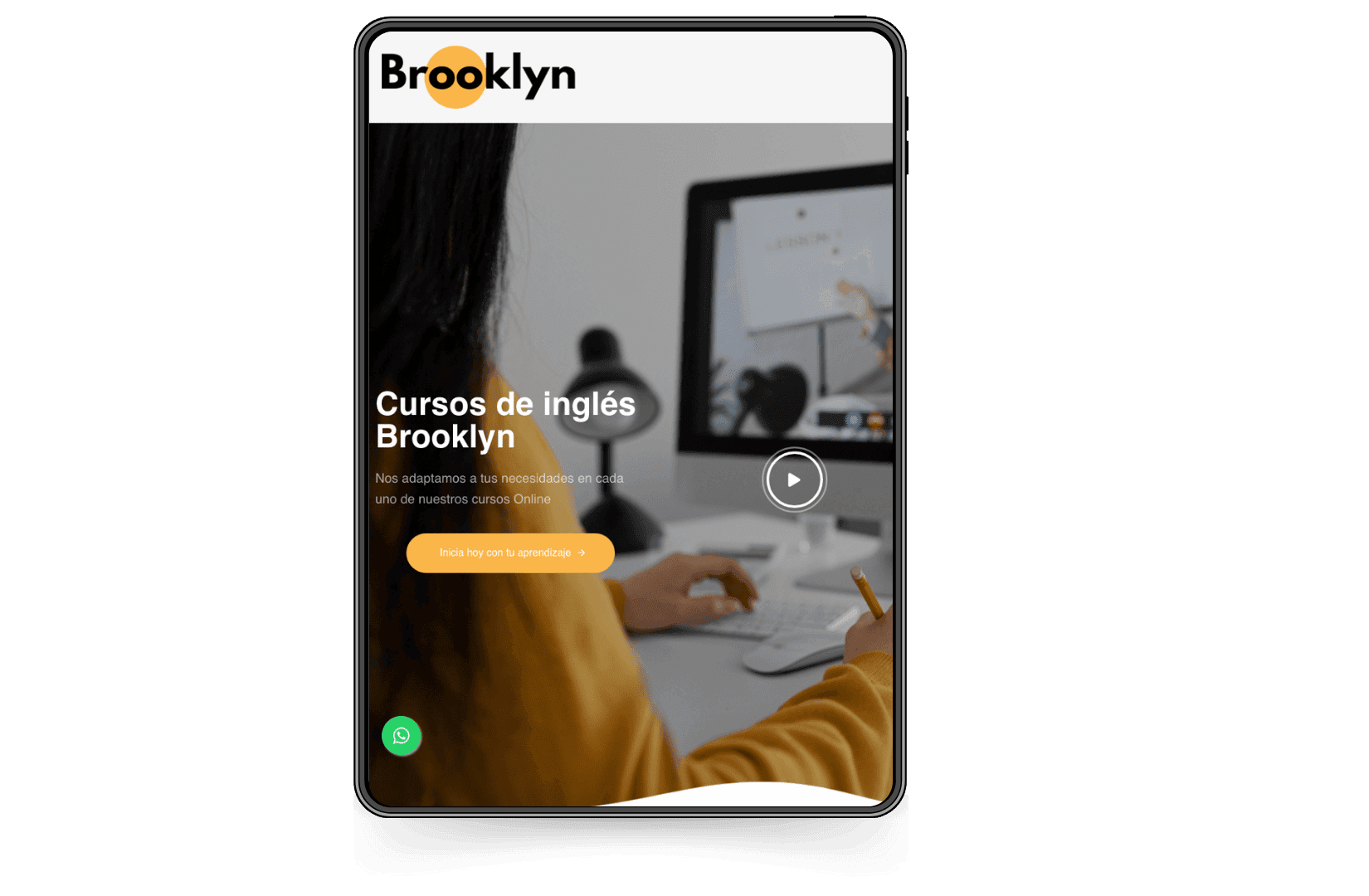 Mockup del sitio de Cursos de Inglés Brooklyn