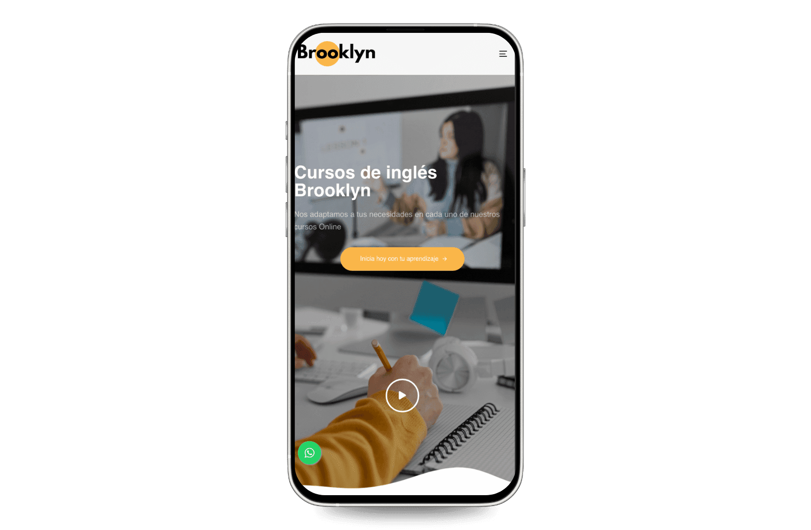 Mockup del sitio de Cursos de Inglés Brooklyn
