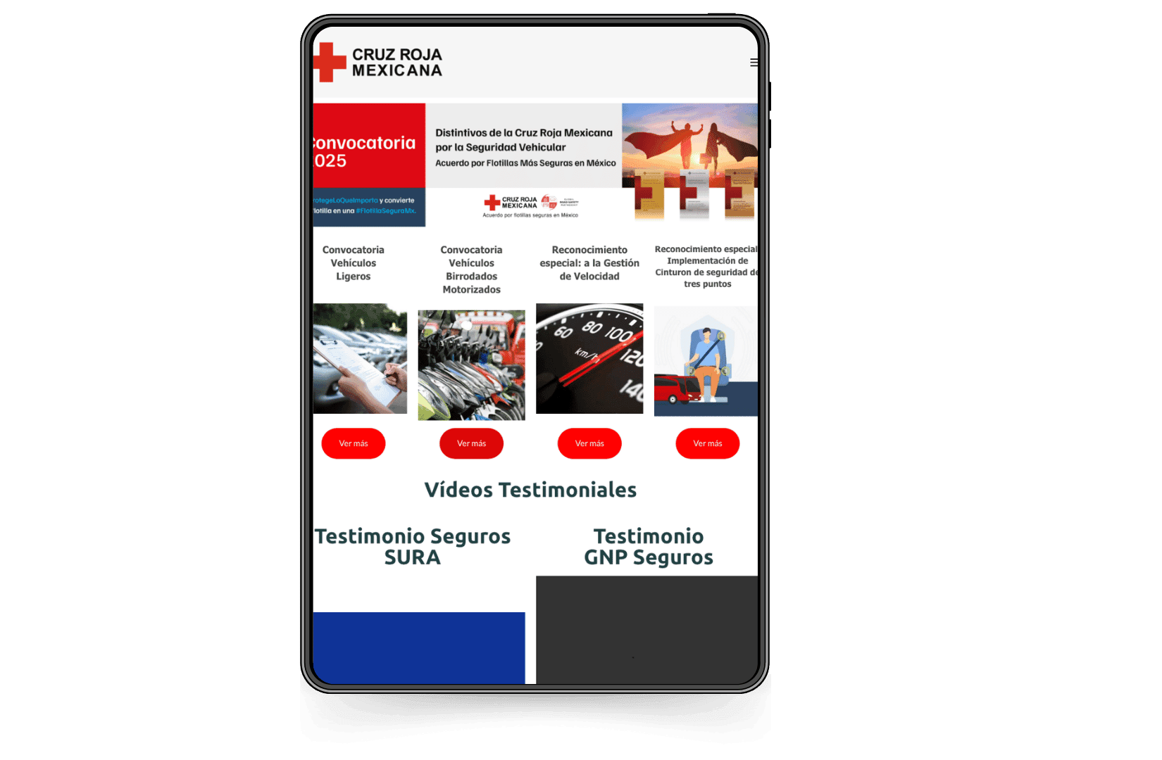 Mockup del sitio de Flotillas Seguras CRM