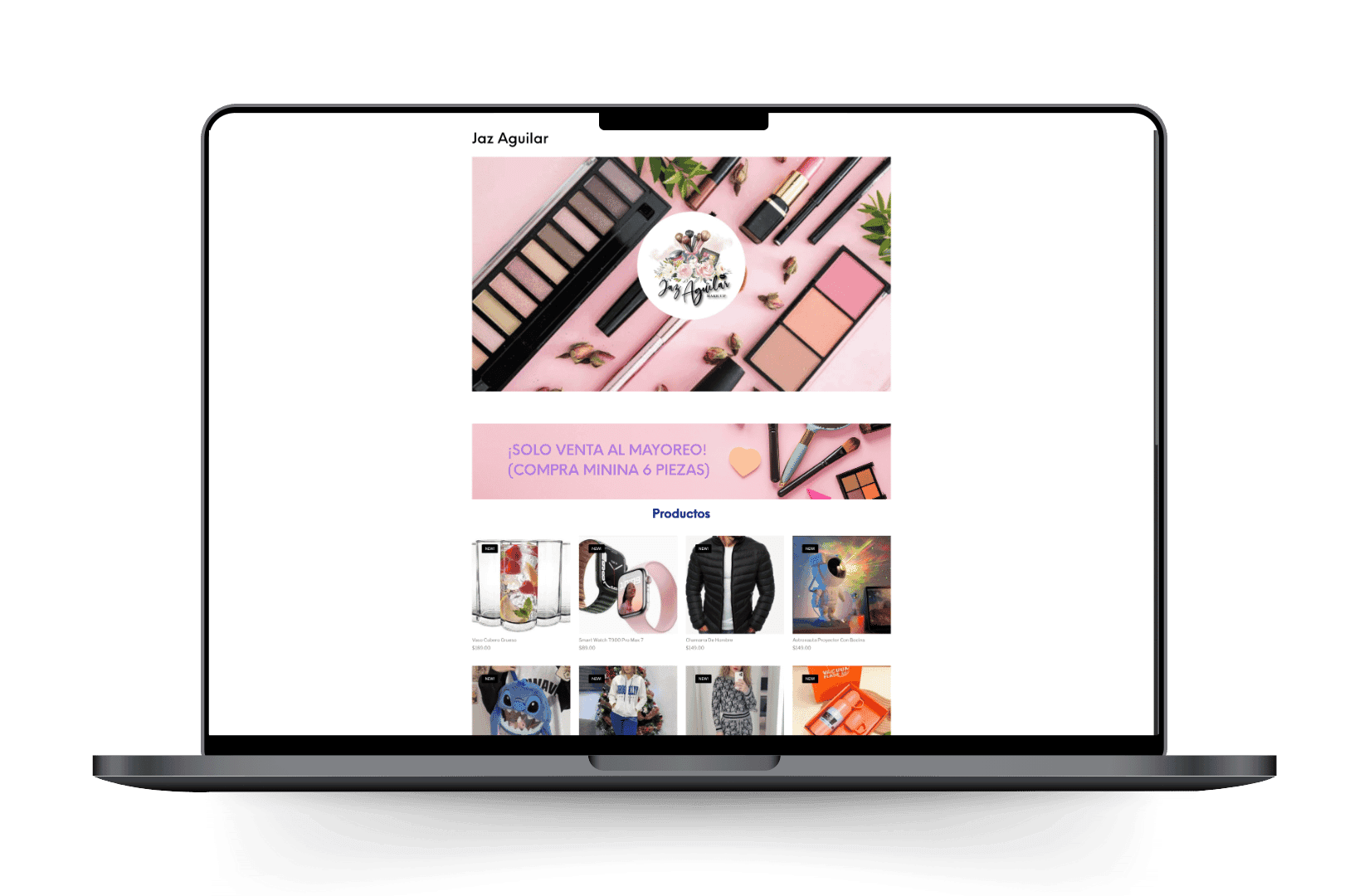 Mockup del sitio de Jaz Aguilar