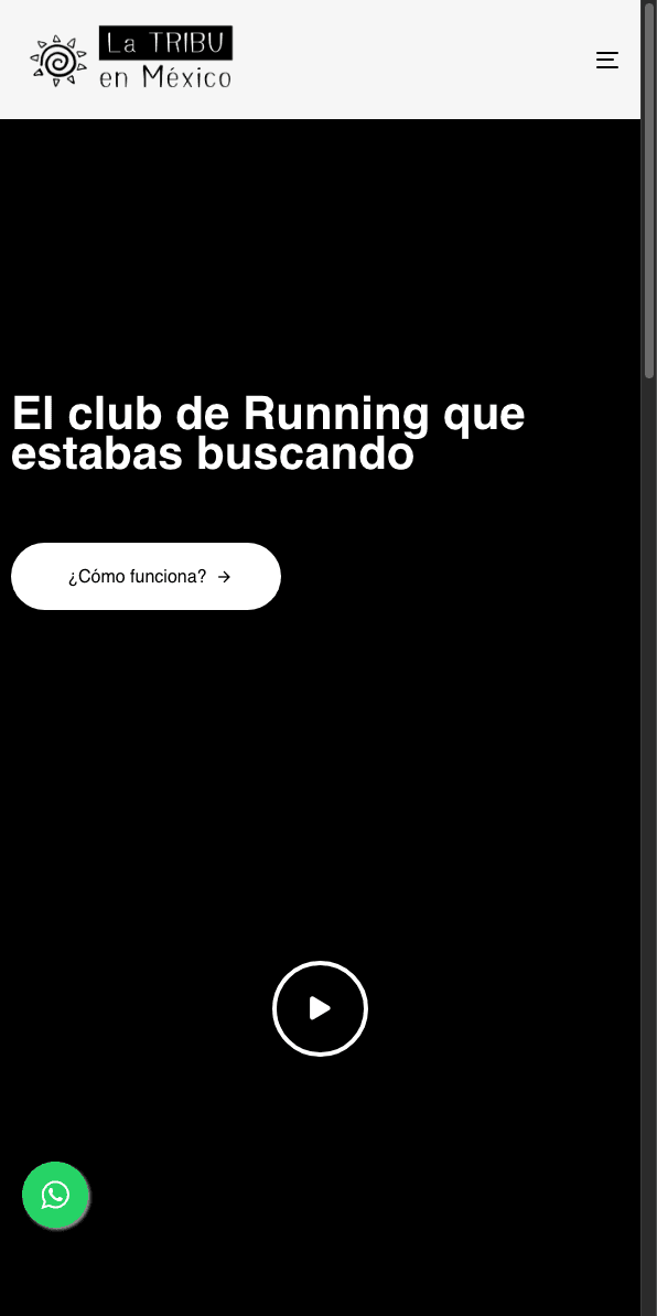 Sitio web de La Tribu México en celular