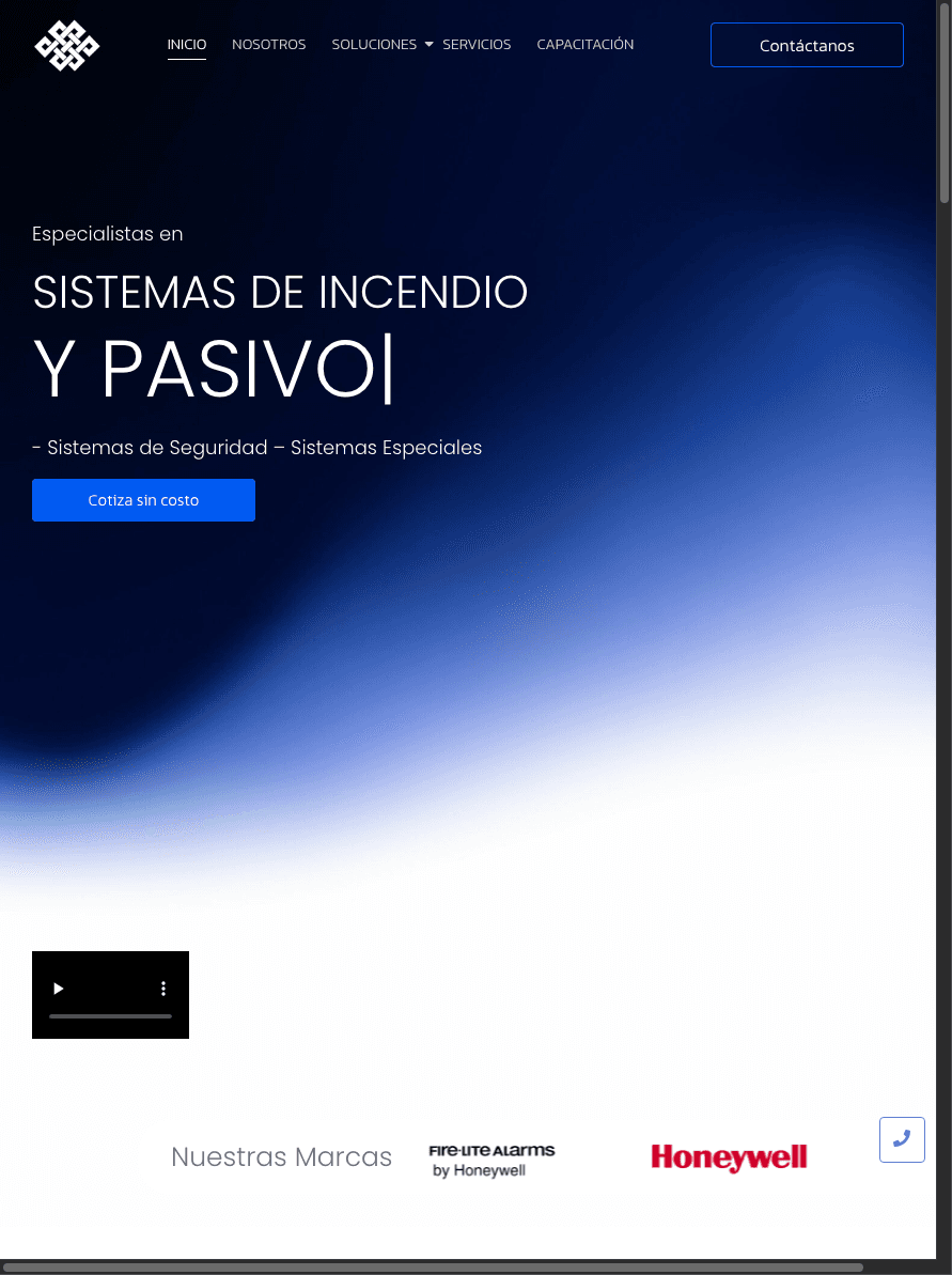 Sitio de Simtex en tablet