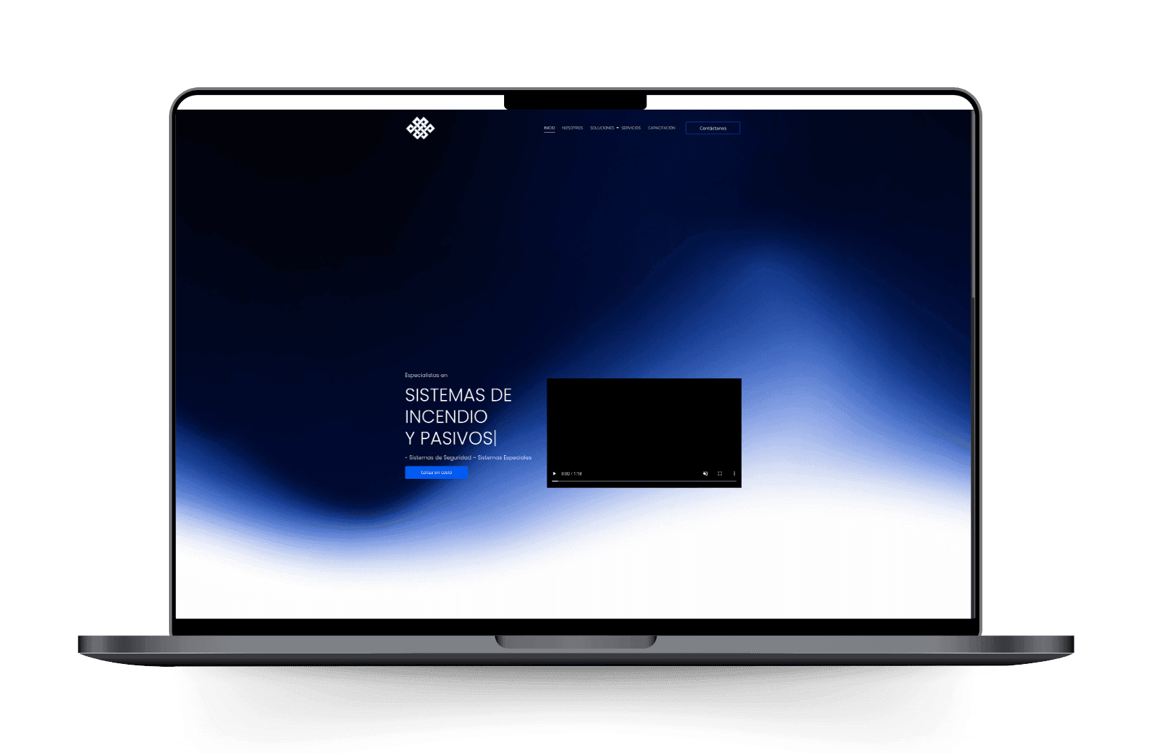 Mockup del sitio de Simtex
