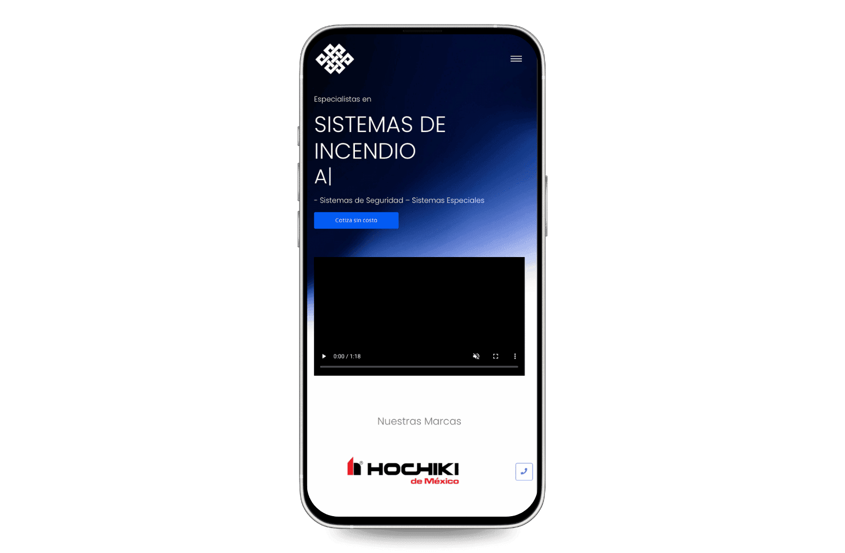 Mockup del sitio de Simtex