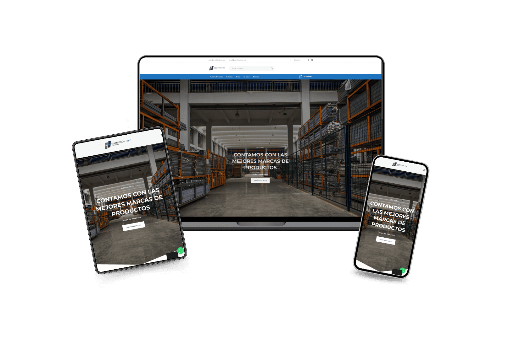 Desarrollo del sitio web para Suministros Hebe