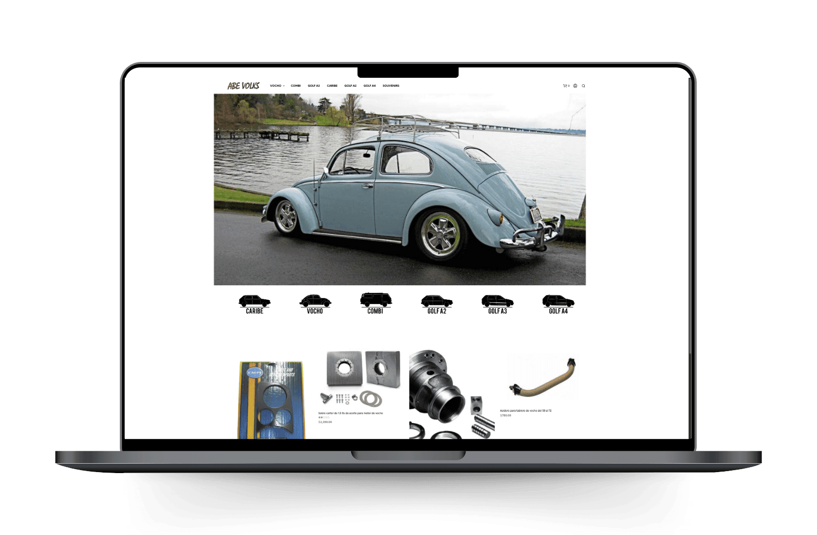Mockup del sitio de AbeVolks