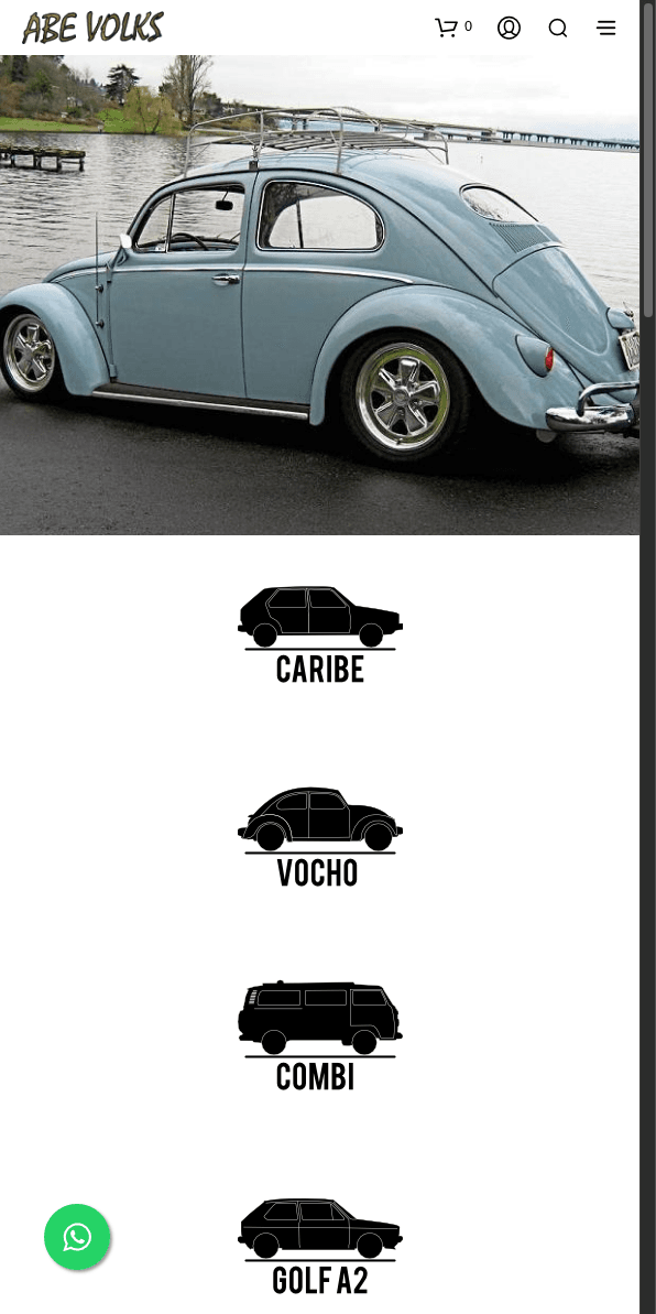 Sitio web de AbeVolks en celular