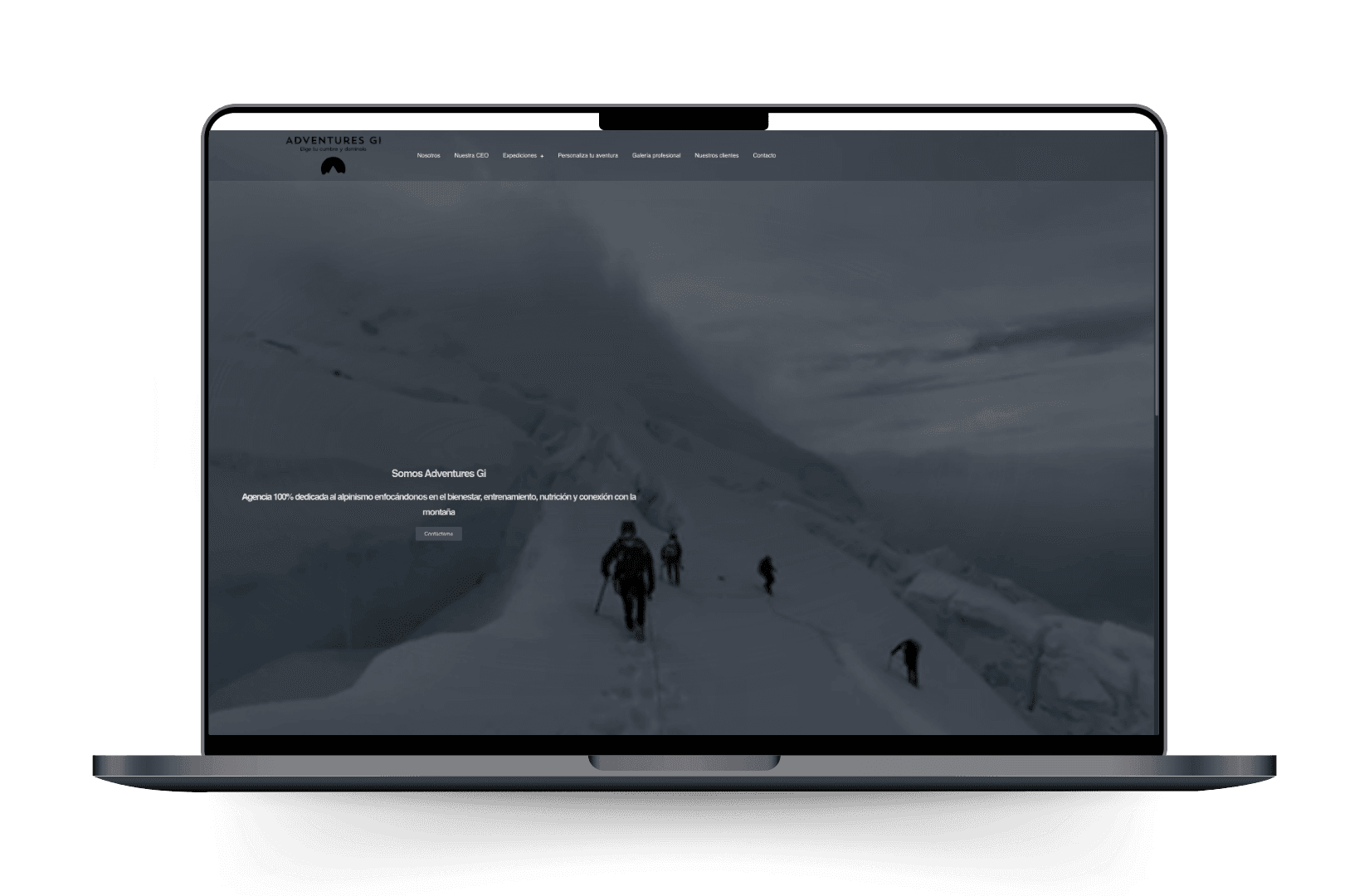 Mockup del sitio de AdventuresGI.com