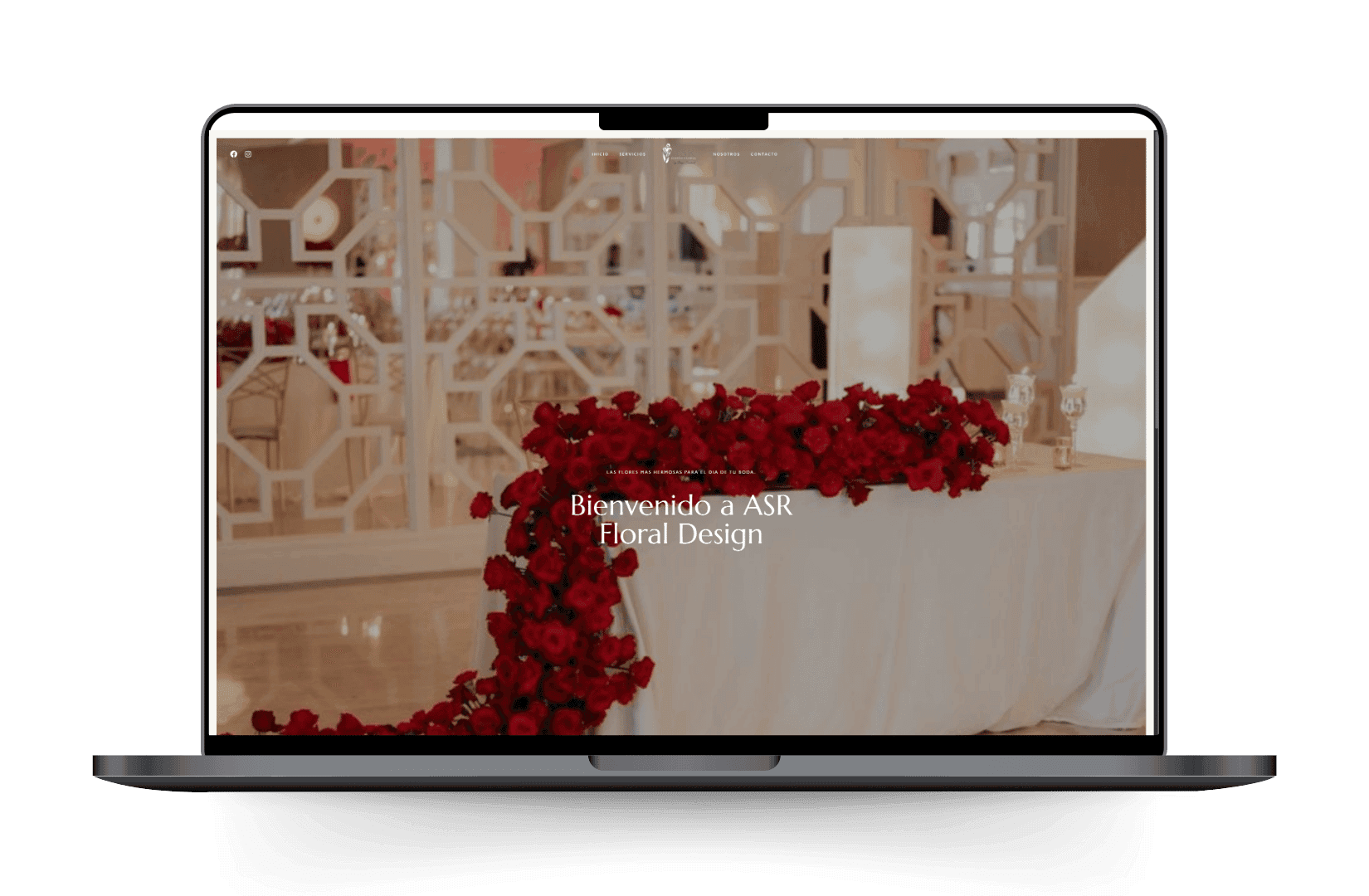 Mockup del sitio de ASR Floral Design