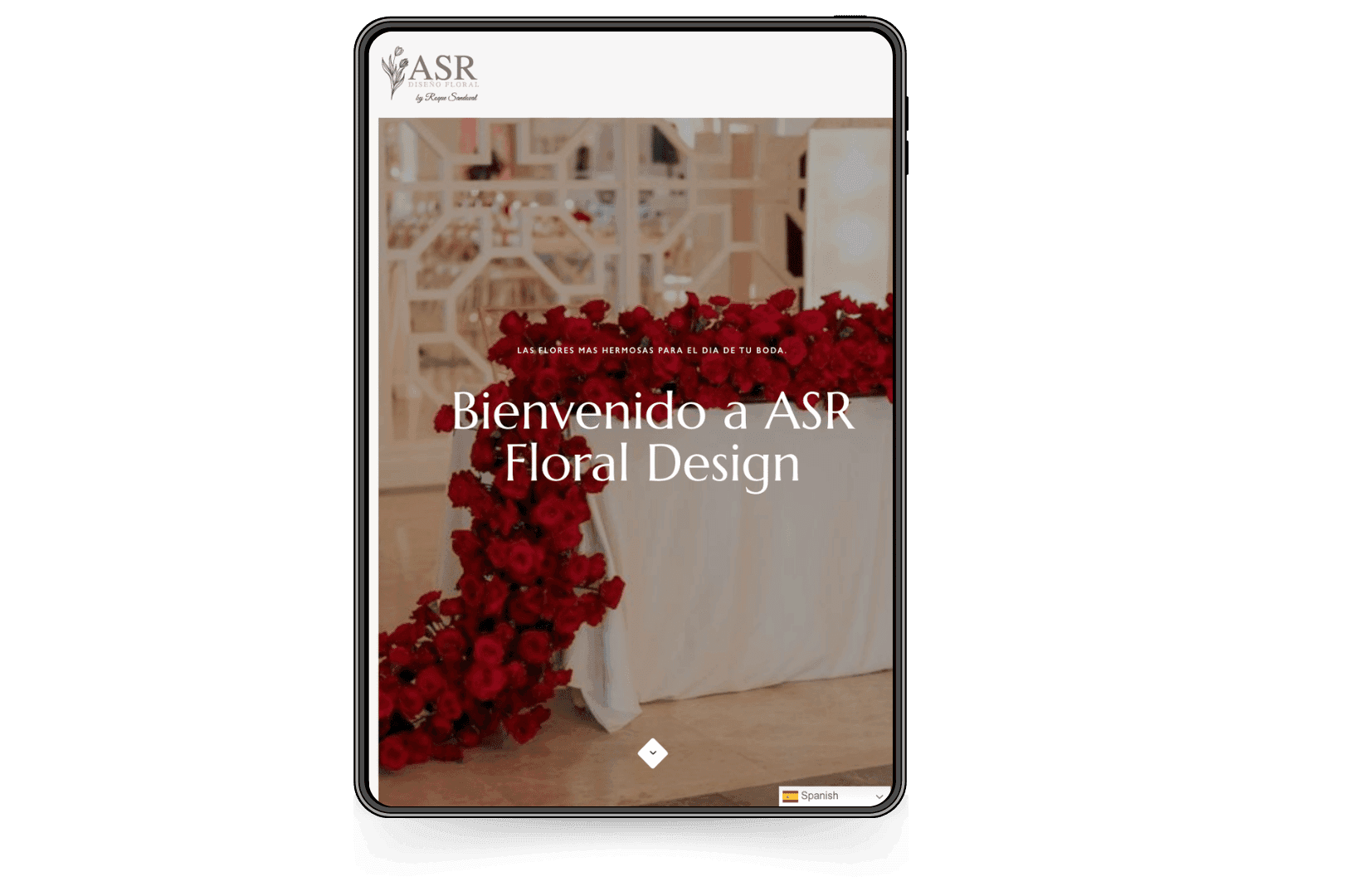 Mockup del sitio de ASR Floral Design