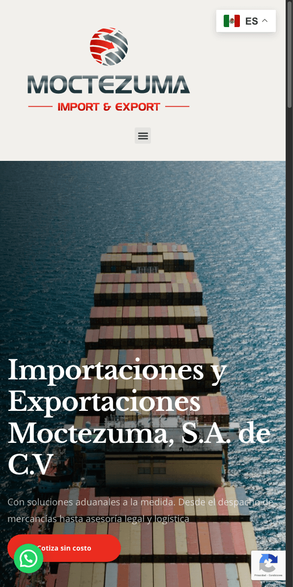 Sitio web de CIEM SACV en celular