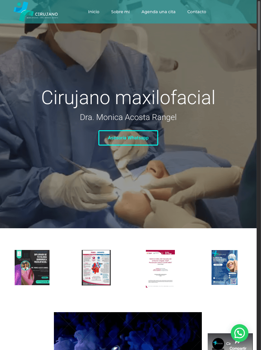 Sitio de cirujano-maxilofacial.com en tablet