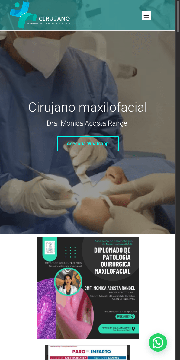 Sitio web de cirujano-maxilofacial.com en celular