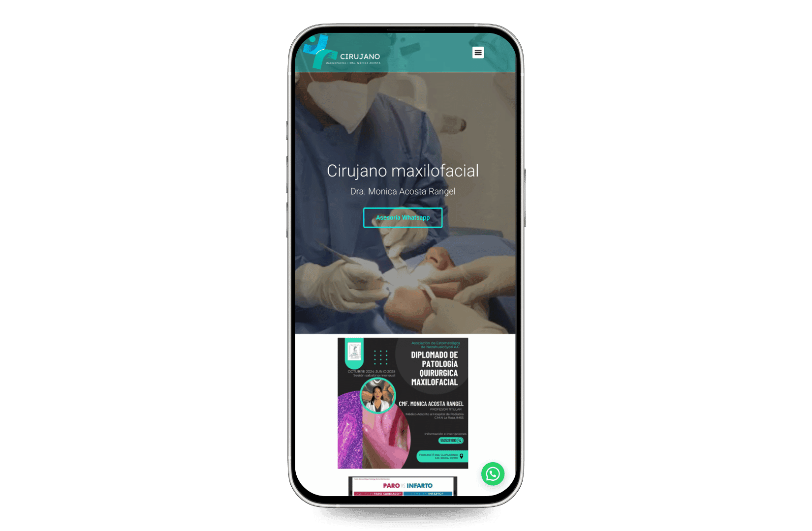Mockup del sitio de cirujano-maxilofacial.com
