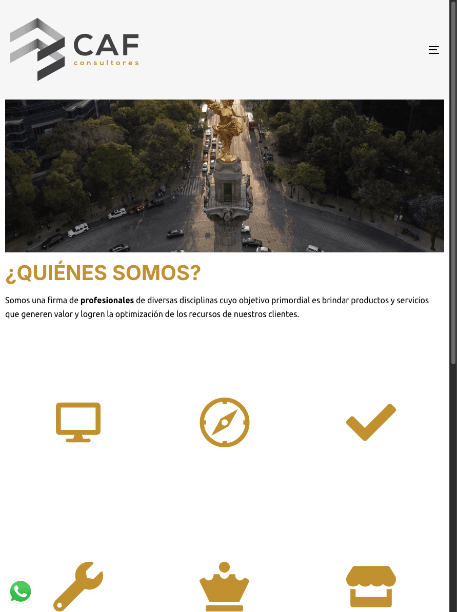 Sitio de Consultores CAF en tablet