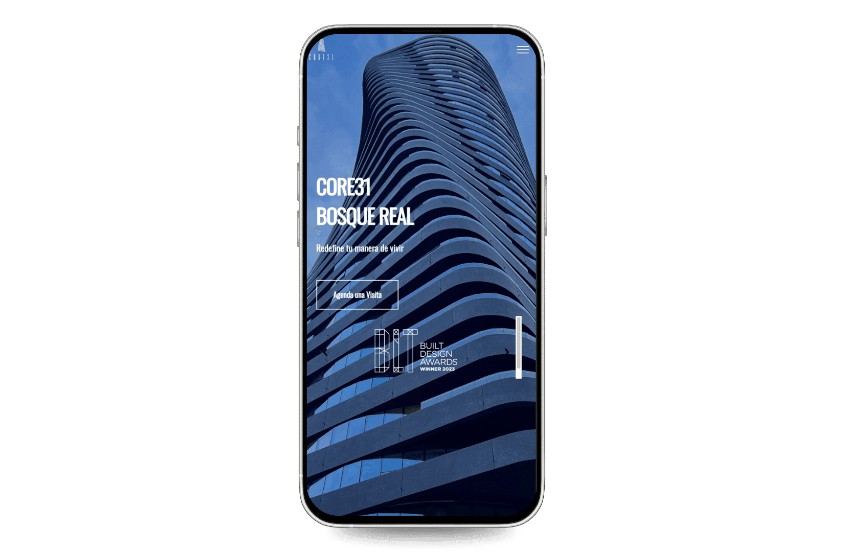 Mockup del sitio de Core31