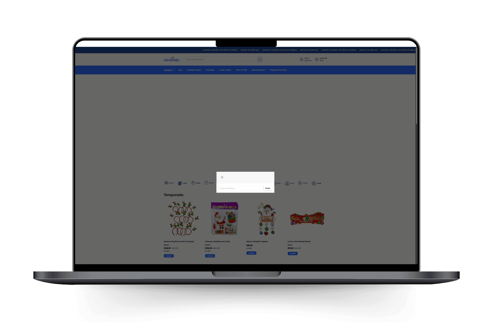Mockup del sitio de ElConejo.com.mx