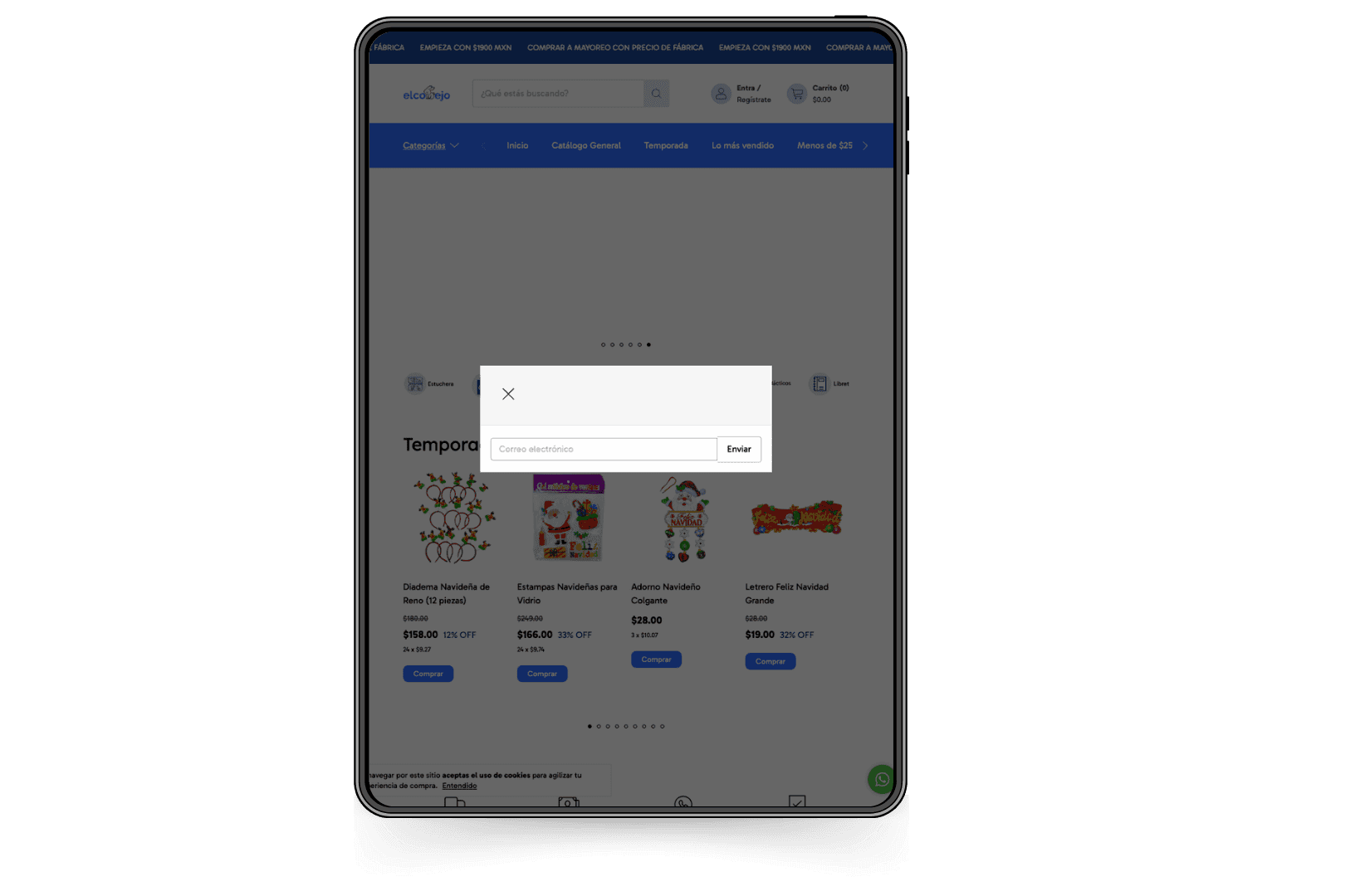 Mockup del sitio de ElConejo.com.mx