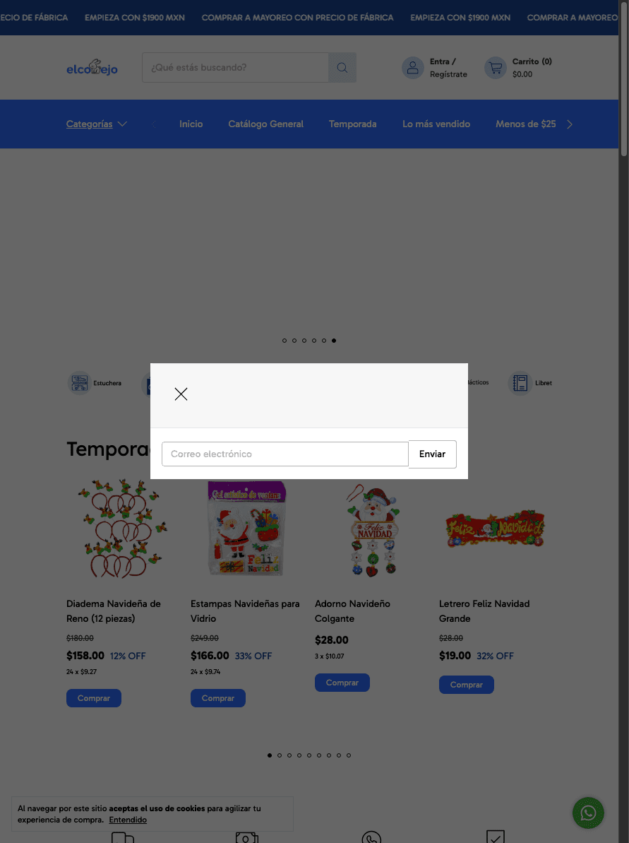 Sitio de ElConejo.com.mx en tablet