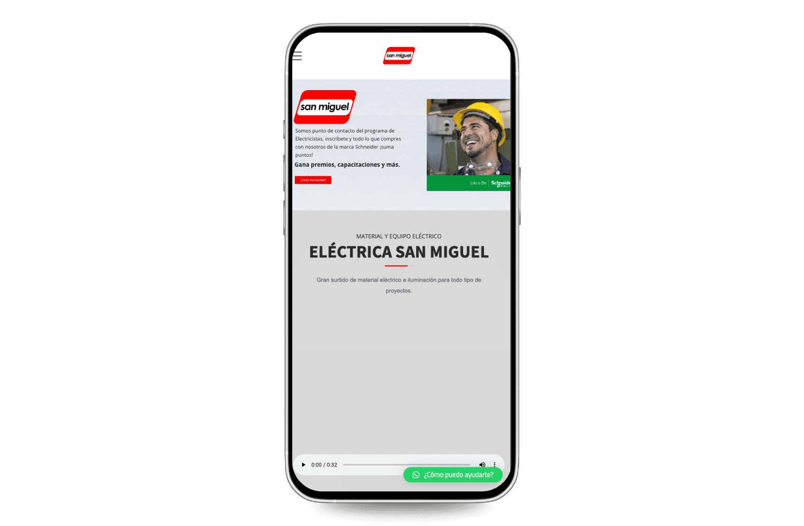 Mockup del sitio de Electrica San Miguel