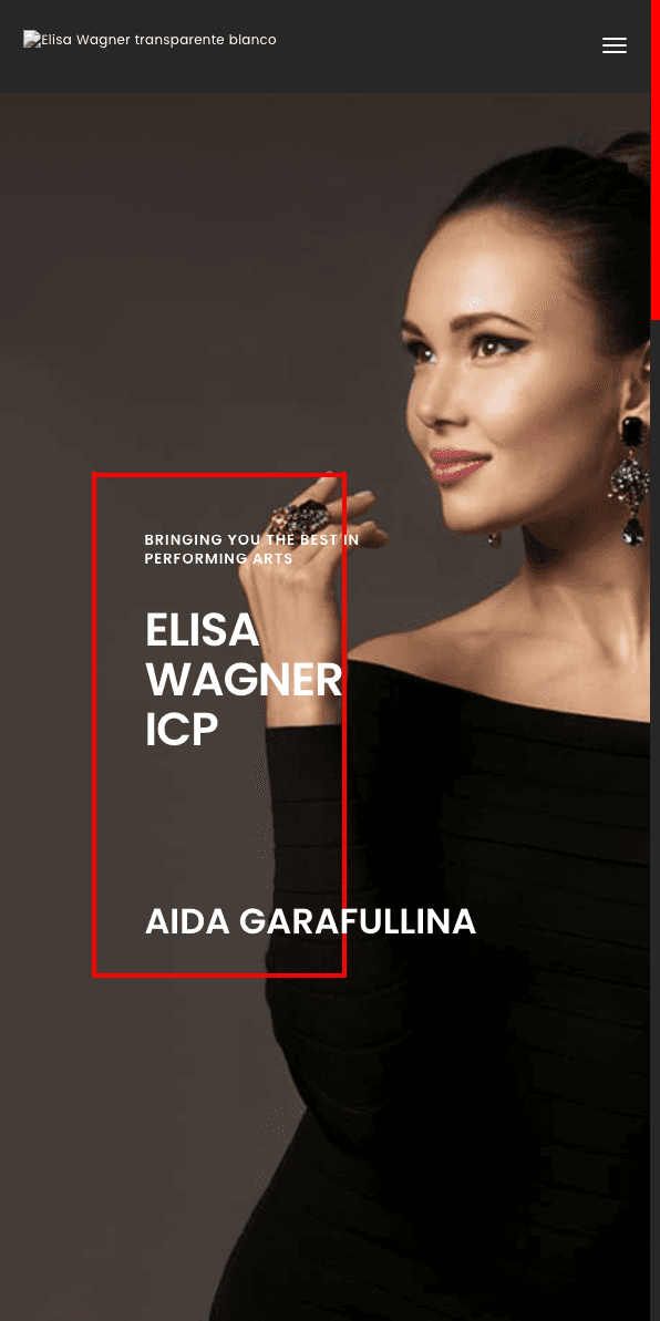 Sitio web de Elisa Wagner en celular