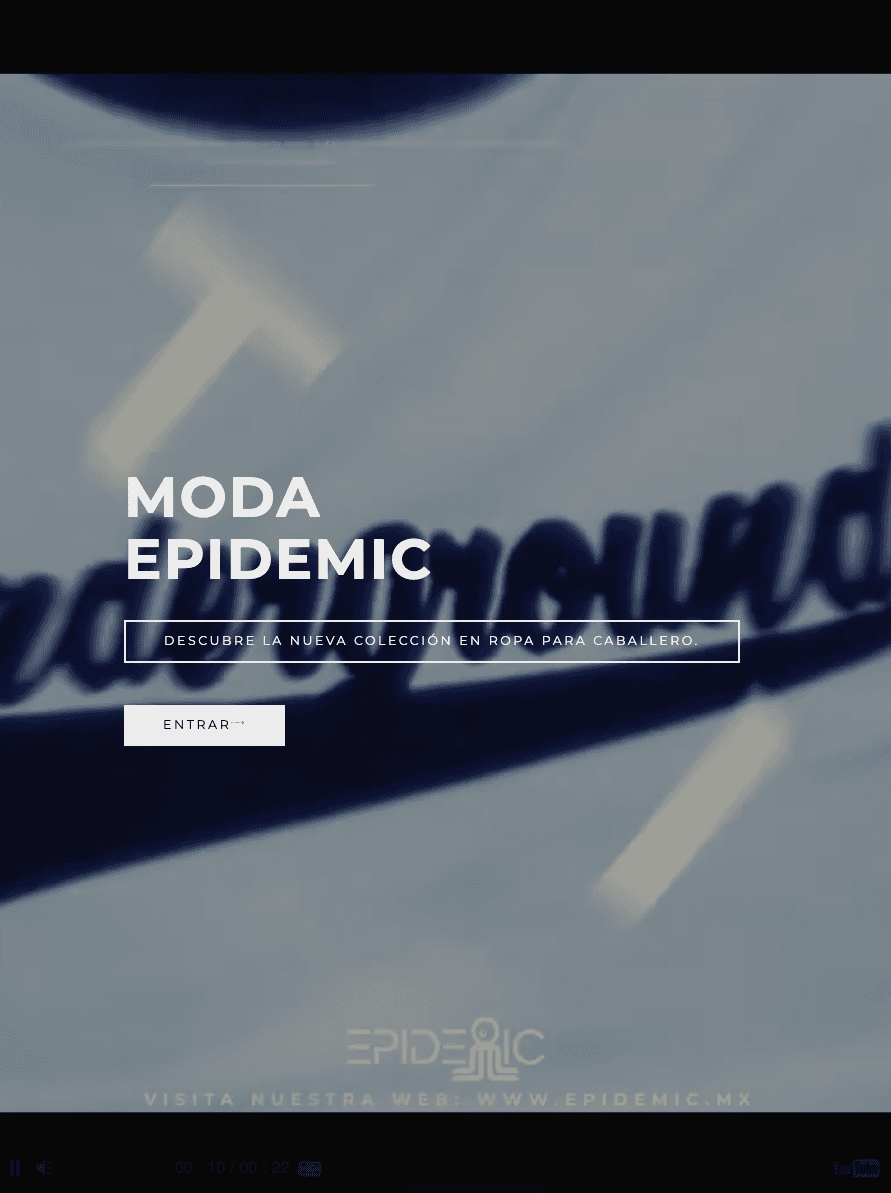 Sitio de Epidemic.mx en tablet