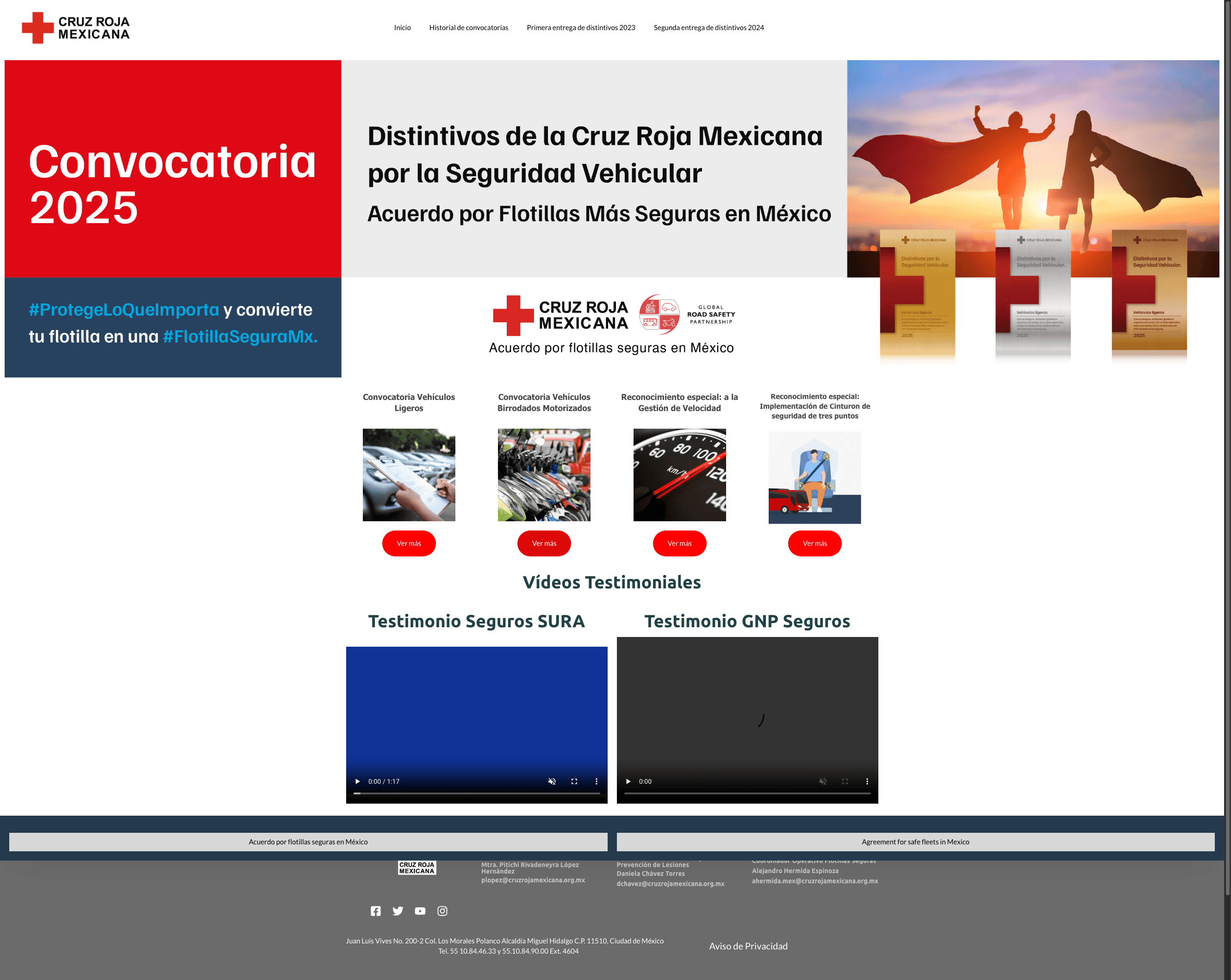 Página de inicio de Flotillas Seguras CRM