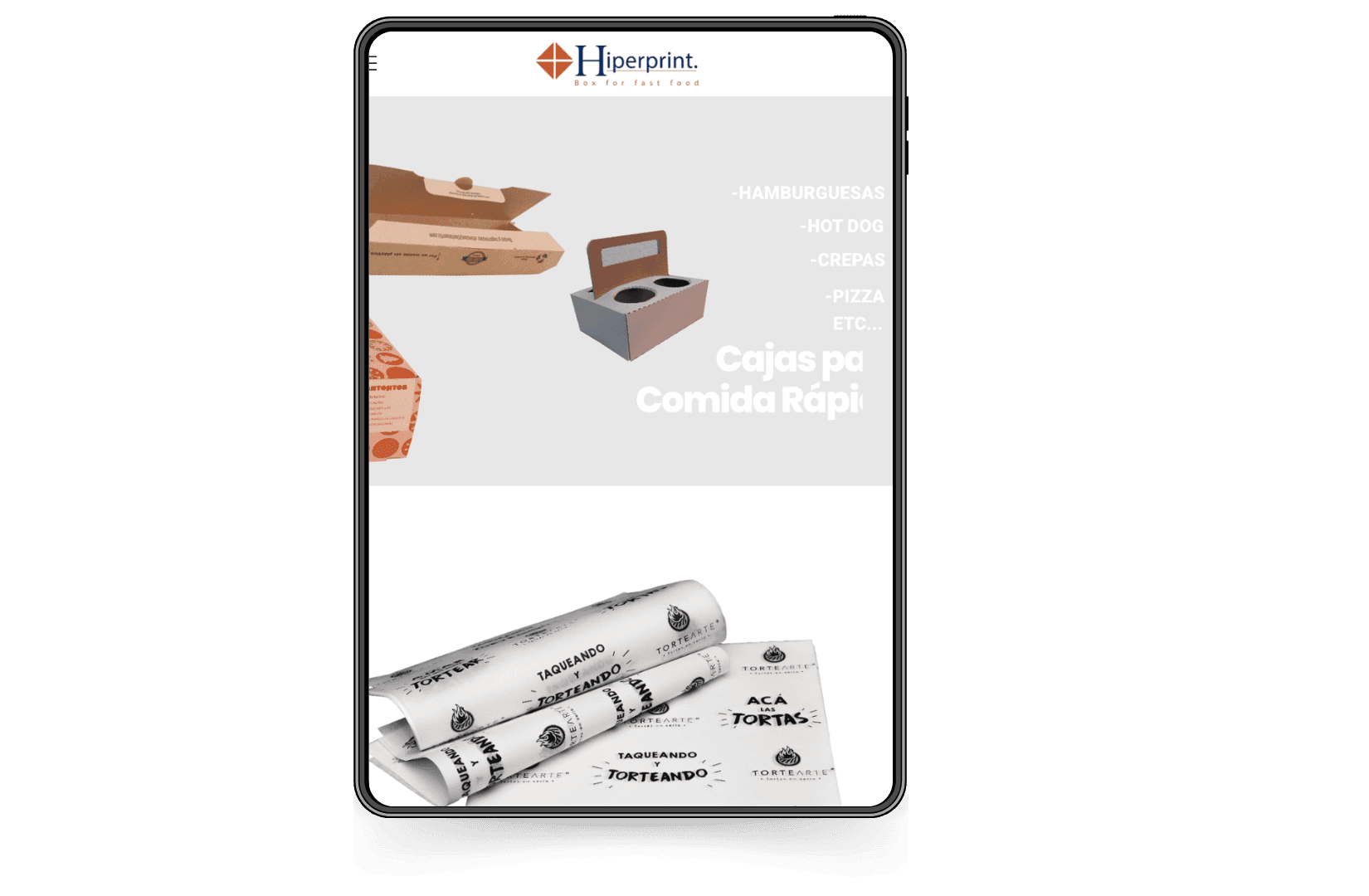 Mockup del sitio de Hiperprint.mx