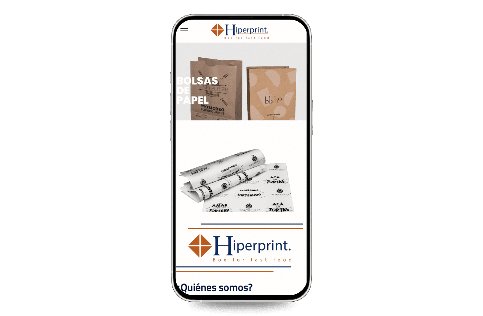 Mockup del sitio de Hiperprint.mx