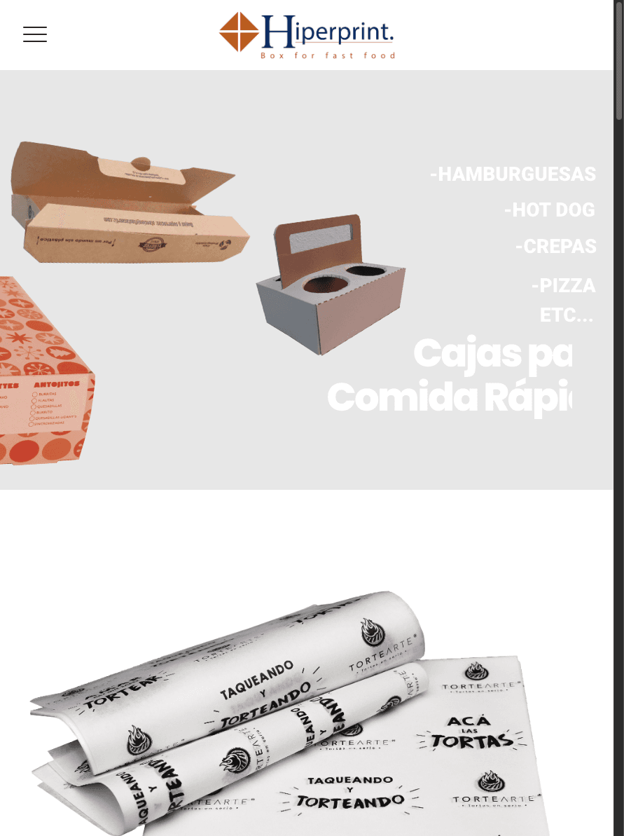 Sitio de Hiperprint.mx en tablet