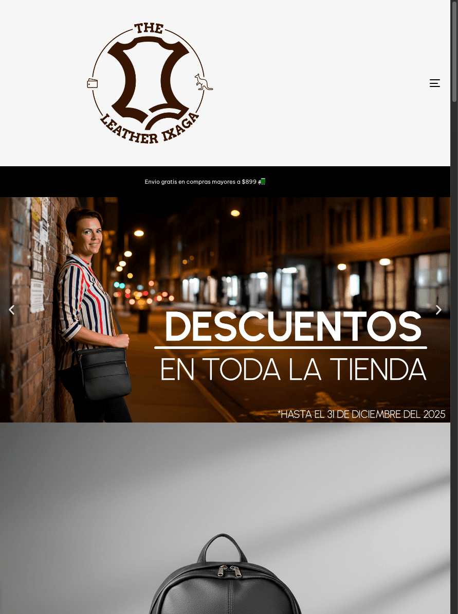 Sitio de Ixaga Leather en tablet