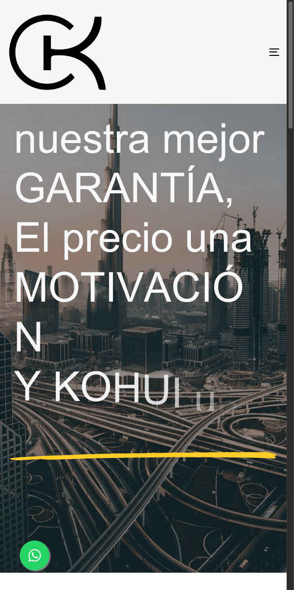 Sitio web de Kohui Servicios Profesionales en celular