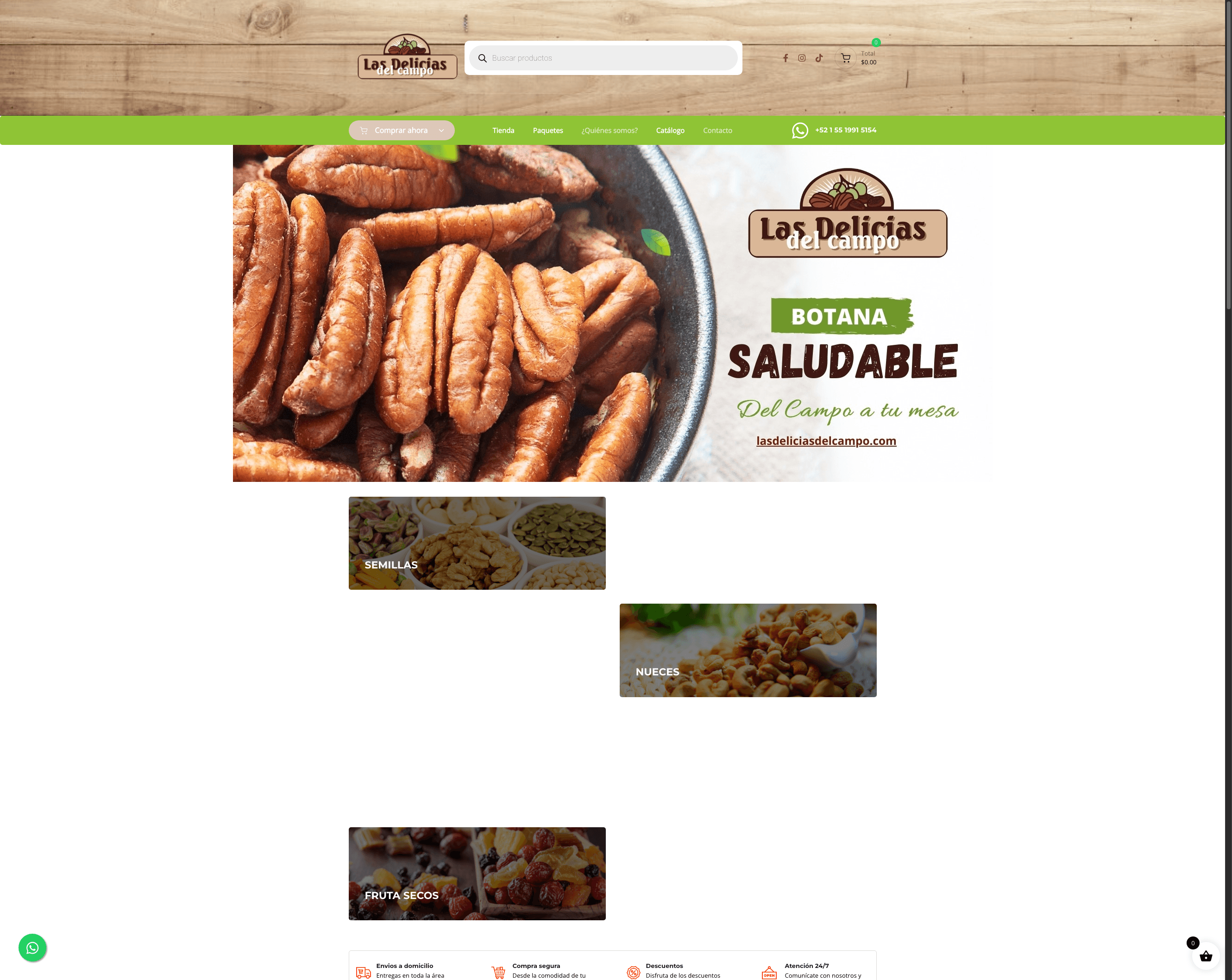 Página de inicio de Las Delicias del Campo