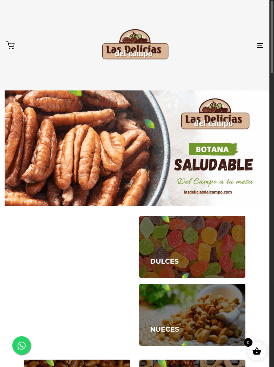Sitio de Las Delicias del Campo en tablet