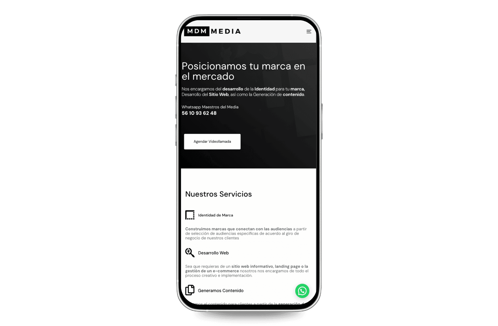 Mockup del sitio de maestrodelmedia.com