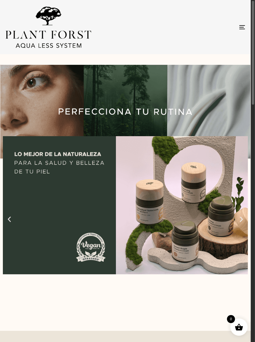 Sitio de Plantforst.com en tablet