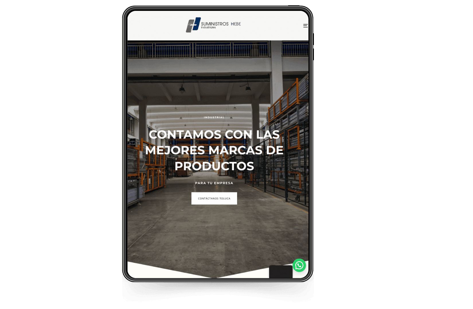 Mockup del sitio de Suministros Hebe