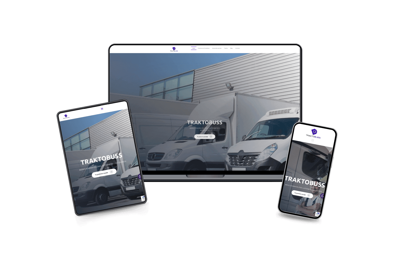 Mockup del sitio de Traktobuss