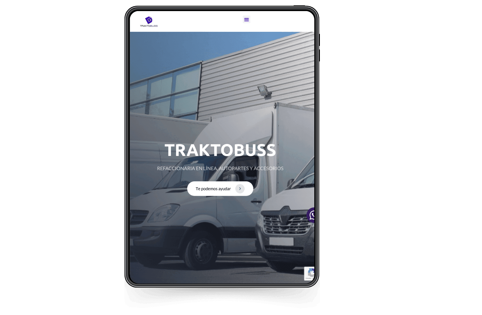 Mockup del sitio de Traktobuss