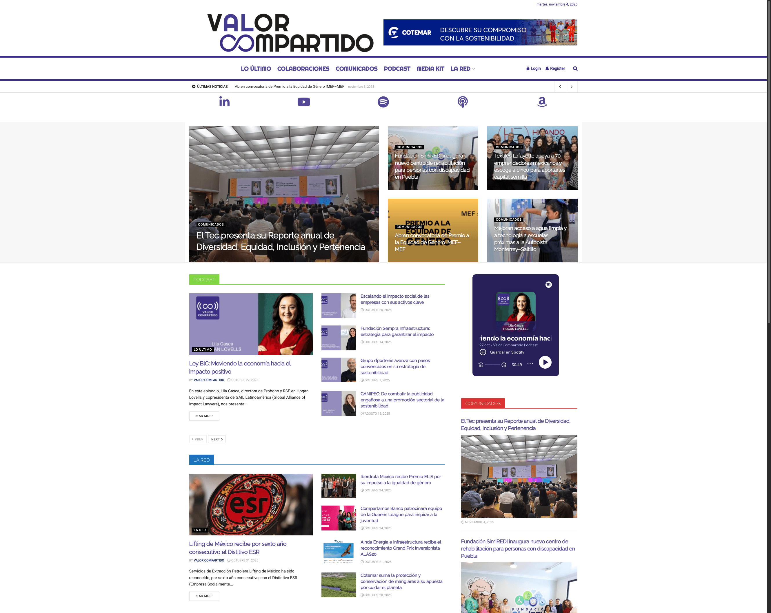 Página de inicio de Valor Compartido