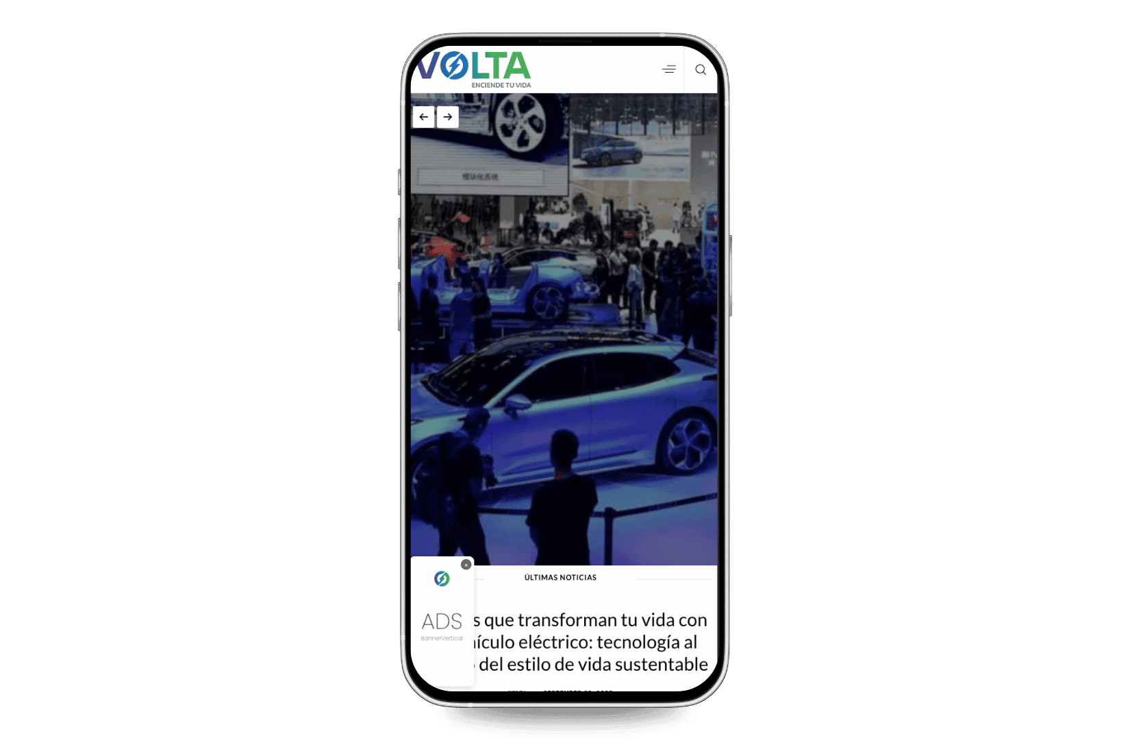 Mockup del sitio de Voltagroup